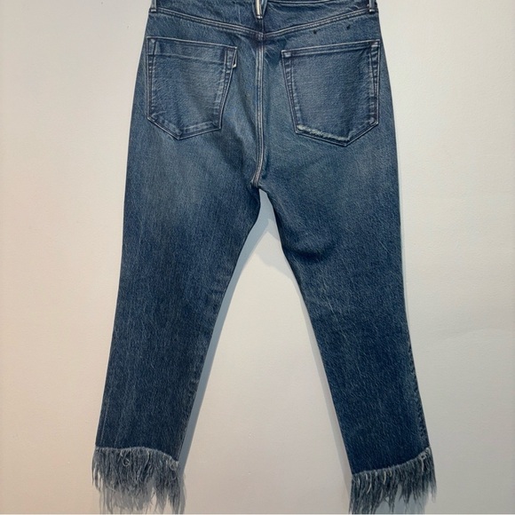 3x1 NYC Stella Selvedge Fringe Hem Jeans Button Fly Womens Size 25 boho chic - Picture 2 of 11